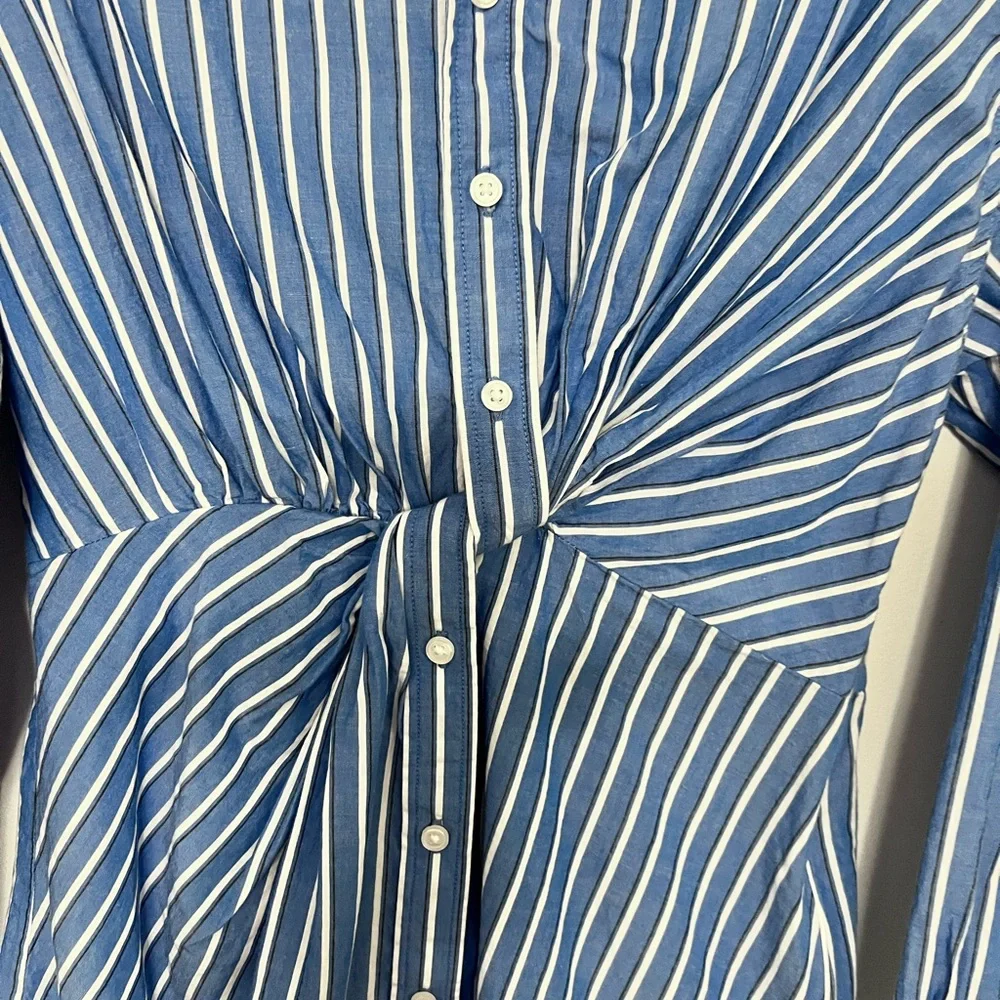 Steve Madden Blue and White Striped Shirt - Picture 9 of 9